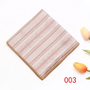 Detailed view of striped pocket square handkerchief for men formal suit pocket decoration.