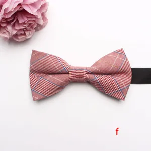 Classic red plaid bow tie with black strap for men women casual shirt dress matching.