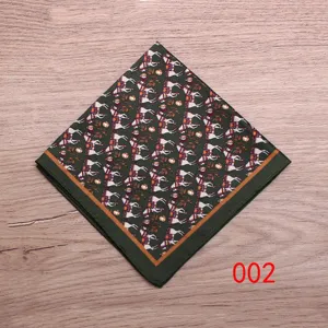 Pañuelo de bolsillo para hombre con motivo ecuestre retro verde accesorio de traje detalle.