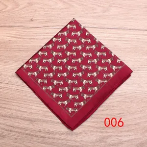 Pañuelo de bolsillo para hombre de seda con estampado de perros elegante accesorio traje