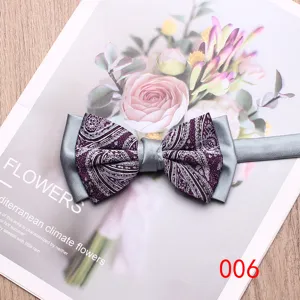 Men's double-patched paisley bow tie wedding groom fashion casual neckwear accessories