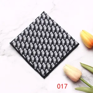 Pañuelo de bolsillo para hombre de poliéster con estampado de cebra en blanco y negro