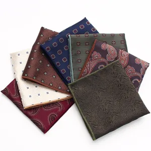 Taschino da Uomo Formale Business Seta Jacquard Paisley Floreale fazzoletto da Abito Accessorio Matrimonio