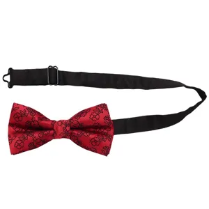 Red floral bow tie with adjustable black strap for men business wear wedding suit accessories