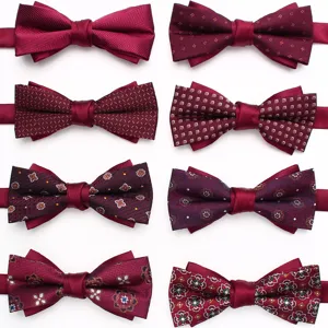 Herren rote Fliege Set für Hochzeit Business und elegante formelle Anlässe mit Muster.