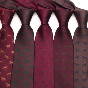Cravatta da uomo con motivo animale vintage, cravatta da lavoro intrecciata in poliestere da 8cm.