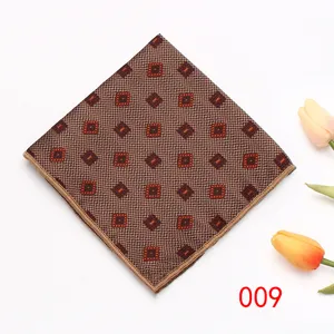 Men formal suit pocket square vintage geometric pattern silk handkerchief suit accessory