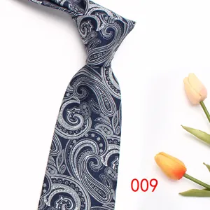 Detail shot of the classic paisley jacquard men's tie, showcasing fine fabric texture and pattern.
