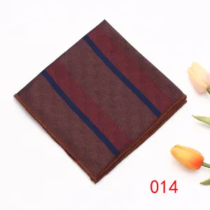 Detail view of striped men suit pocket square handkerchief formal business accessory.
