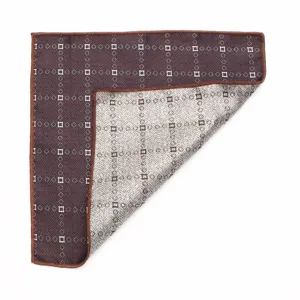 Classic men's silk pocket square featuring elegant geometric pattern for business wedding suits.