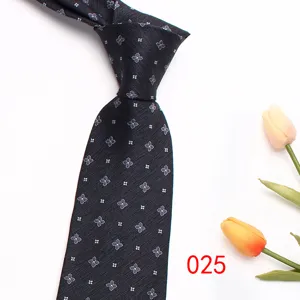 Classic men's business silk jacquard tie featuring elegant floral pattern for formal wear.