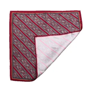 Pañuelo de bolsillo para hombre burdeos con rayas barrocas elegante para un traje