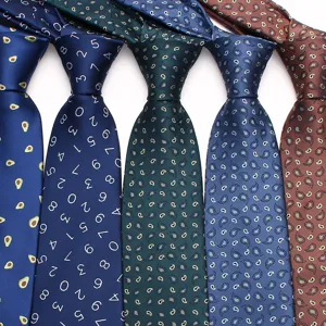 Mens Classic Paisley Floral Striped Jacquard Tie Business Casual Wedding Suit Necktie Polyester Silk Fashion Neck Wear