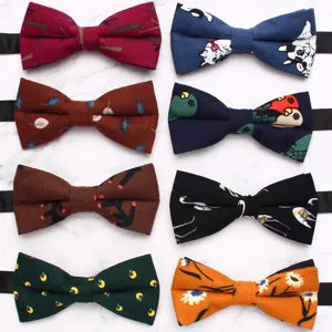 Nœuds papillon pour hommes imprimés assortis, motifs floraux et animaliers élégants mariage.