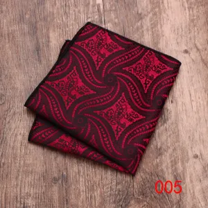 Herren Einstecktuch rot schwarz Paisleymuster Anzug Handtuch Detailansicht Mode Stiel