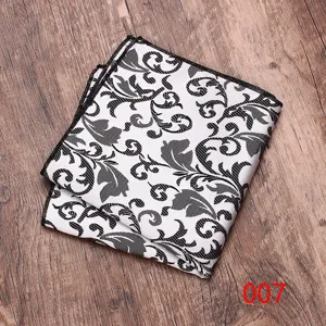 Herren formelle Hochzeit Anzug Einstecktuch klassisch schwarz weiß Blumen Taschentuch.
