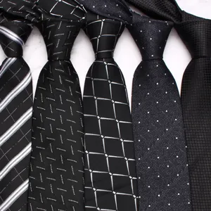Mens Business Casual Necktie Woven Jacquard Polyester Geometric Striped Suit Neck Tie Fashion Accessories