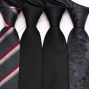 Men's business neckties set, woven polyester fabric with striped and floral jacquard styles.