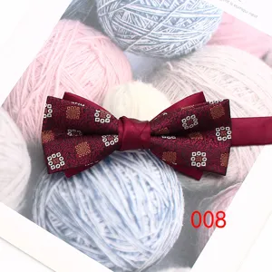 Roter gemusterter Herren Fliege für Hochzeit Bräutigam Business lässig Stoff Accessoire