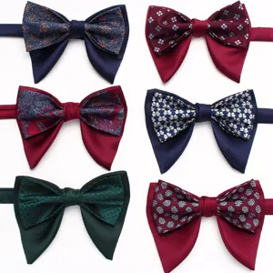 Papillon da uomo elegante e raffinato a doppio strato vintage floreale abito da lavoro