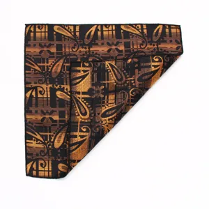Herren Business Anzug Einstecktuch schwarz gold Paisleymuster Hochzeit Taschentuch.