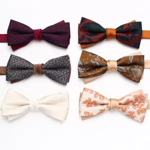 Set di 6 papillon da uomo per abiti formali, matrimoni e camicie da lavoro con vari motivi.
