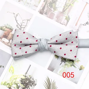 Papillon grigio a pois da uomo per affari e accessori formali per abiti da sposa.