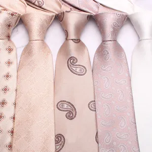 Classic men's silk necktie with paisley and geometric patterns for business and wedding.