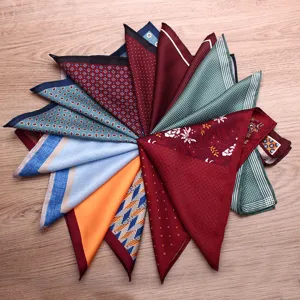 Men Suit Pocket Square Printed Silk Feel Handkerchief Square Pocket Chief Wedding Business Neckwear Fashion Accessories