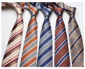 Classic 8cm men's neckties set featuring elegant striped and paisley patterns for business wear.