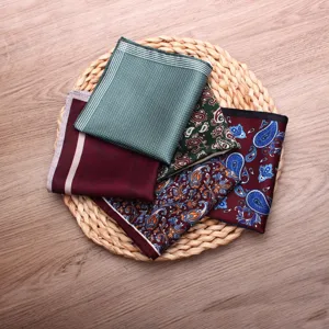 Classic mens silk pocket square paisley floral print handkerchief suit pocket square accessories.