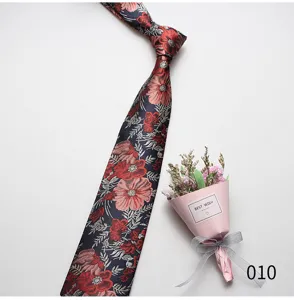 Mens vintage floral necktie business casual tie for wedding party and formal suit daily wear.