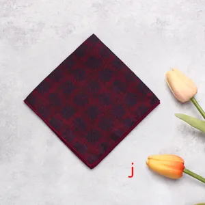 Formal mens suit pocket square dark red floral pattern wedding business handkerchief accessory