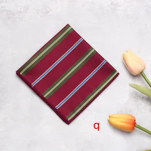 Classic striped suit pocket square business handkerchief for men wedding formal wear accessory