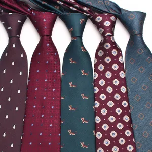 Men's Business Professional Yarn-Dyed Polyester Silk Necktie Classic Formal Suit Wedding Neck Tie