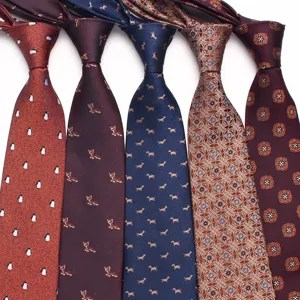 Men's formal woven polyester necktie, classic 8cm wide business suit tie set.