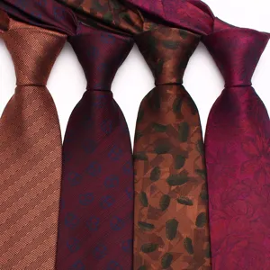 Men's business fashion necktie set, classic woven pattern silk ties for formal wear.