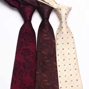 Men's business formal jacquard necktie 8cm wide professional suit tie for weddings.