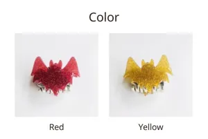 Glittery bat hair claws in red and yellow variants