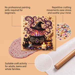 Vista detallada del kit de pintura de perlas DIY de Halloween con cuentas y textura