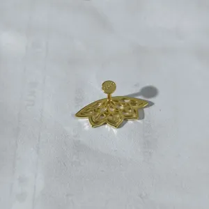 Detailansicht des S925 Sterling Silber Lotusblumen Knorpelohrrings mit flacher Rückseite