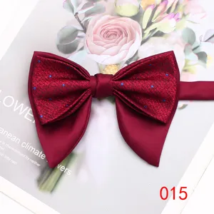 Farfallino da uomo vintage a doppio strato accessorio per abito formale elegante cravatta rossa