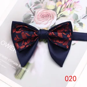 Uomo affari retro doppio strato farfallina elegante stampa piuma vestito da sposa accessorio