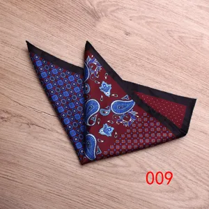 Men silk pocket square suit handkerchief printed paisley floral wedding formal accessory 1pc