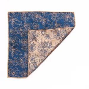 Pañuelo de bolsillo vintage para hombre con flores, accesorio elegante para traje boda.