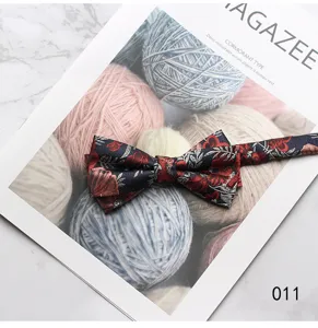 Men's floral bow tie for wedding business formal wear stylish classic neckwear accessory