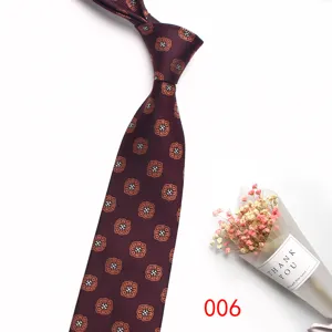Men's business formal necktie in burgundy with vintage floral pattern for wedding and office wear.