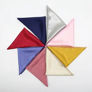 Satijnen pochet voor heren, klassieke kleurrijke zakdoek voor formele trouwpakken en feest.