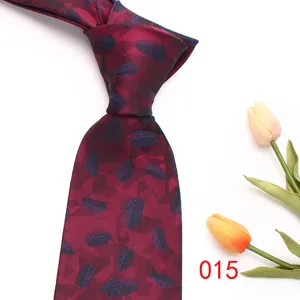 Elegant men's business tie with leaf pattern detail, perfect for formal office wear.
