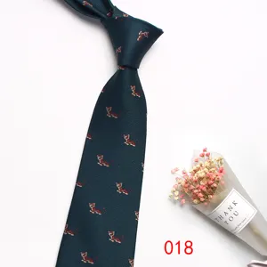 Men's professional dark green woven business formal necktie featuring subtle animal pattern.